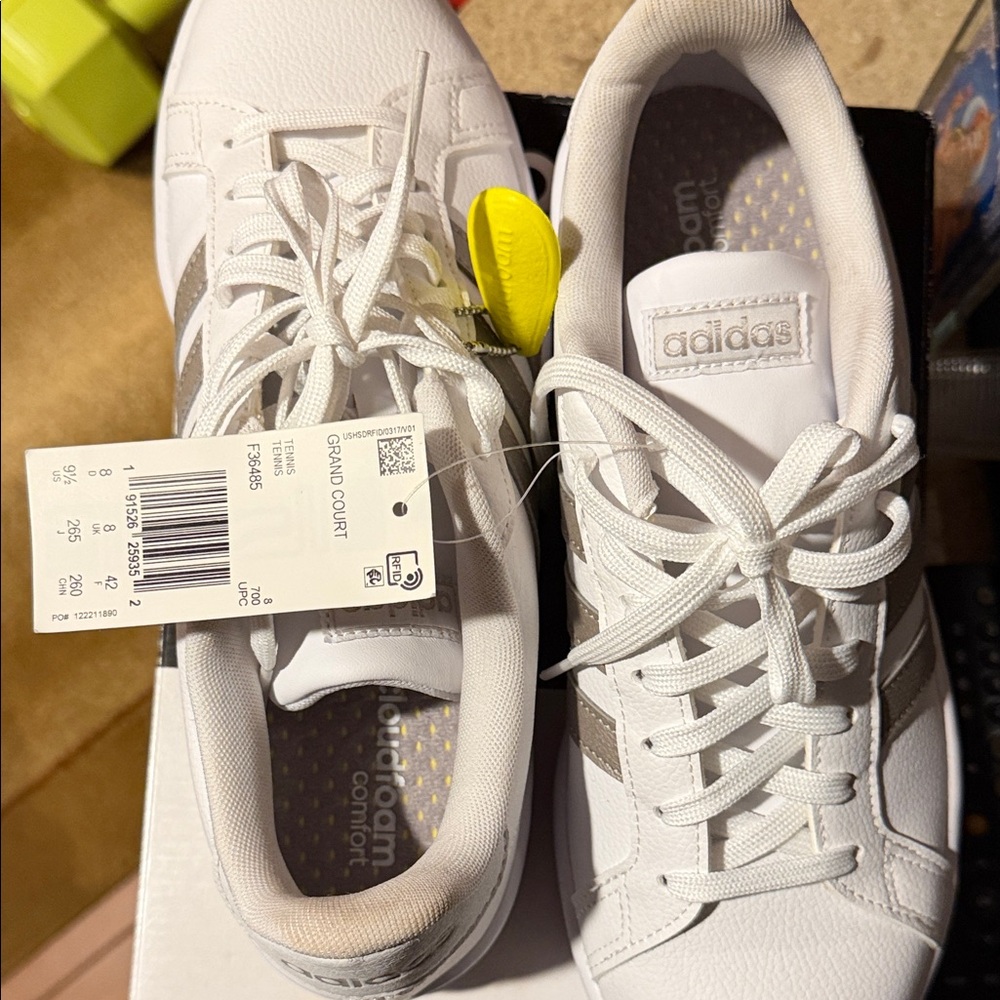 Adidas Women's Grand Court White and Gray Sneakers